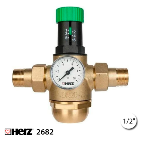 Редуктор давления воды HERZ 2682 1/2" +70°C