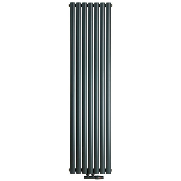 Радиатор трубчатый Luxrad Oval Double, вертикальный, 1700x410x72 мм, ZDC, 1420 Вт, антрацит