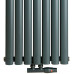 Радиатор трубчатый Luxrad Oval Double, вертикальный, 1700x410x72 мм, ZDC, 1420 Вт, антрацит