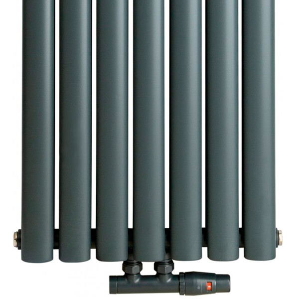 Радиатор трубчатый Luxrad Oval, вертикальный, 1700х410х50 мм, ZDC, 816 Вт, антрацит