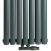 Радиатор трубчатый Luxrad Oval, вертикальный, 1700х410х50 мм, ZDC, 816 Вт, антрацит