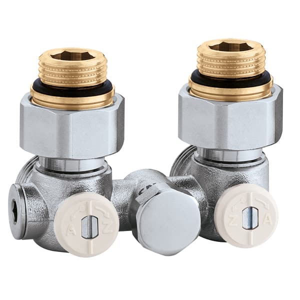 Кран нижнього підключення сталевого радіатора Ø1/2″ x 3/4″ кутовий 50% Caleffi S.p.a.