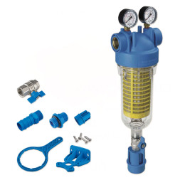 Фільтр-колба самопромивний HYDRA M (манометри) 1″ OT (латунь) + картридж RSH 50 mcr KIT Atlas Filtri s.r.l.