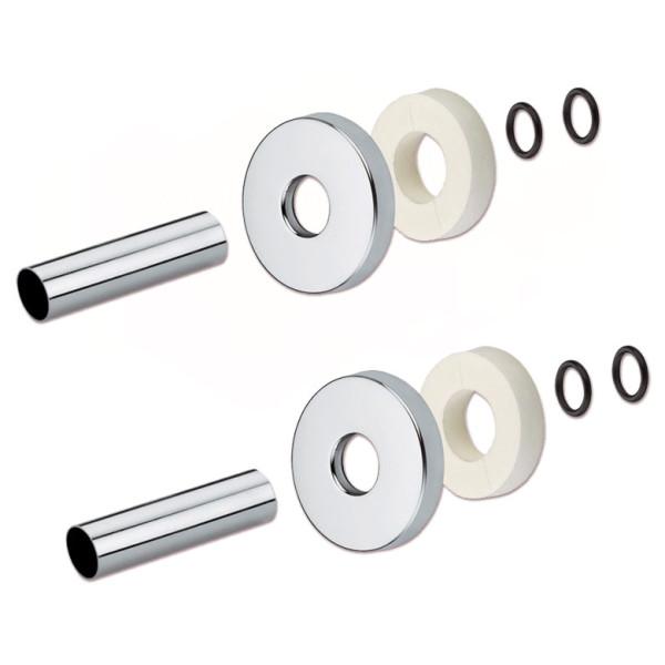 Комплект декоративних трубок + розетки Ø38-Ø18-L160 мм (2 шт.) ХРОМ MINIMALIST Carlo Poletti Srl