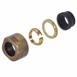 Гайка для медной трубы Ø15 мм x 24-19 BRUSH BRONZE Carlo Poletti Srl