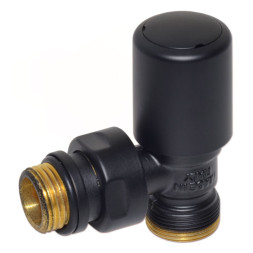 Кран радиаторный угловой BLACK MATTE Ø1/2″ х 24-19 FIRST Carlo Poletti Srl