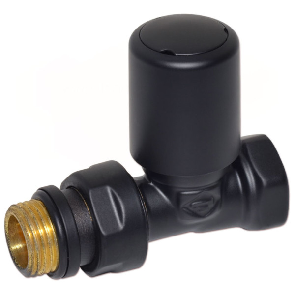Кран радіаторний прямий BLACK MATTE Ø1/2″ FIRST Carlo Poletti Srl