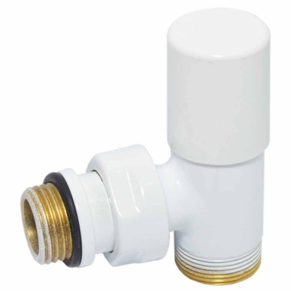 Кран радіаторний кутовий БІЛИЙ Ø1/2″ х 24-19 COMPACT Carlo Poletti Srl