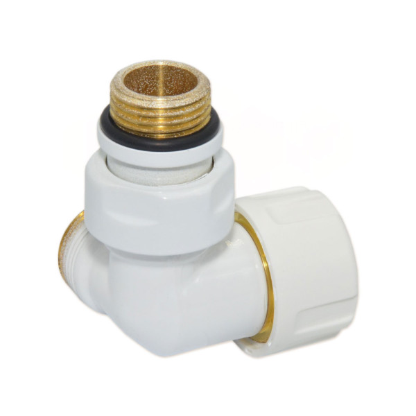 Термоклапан трьохосьовий БІЛИЙ корпус + штуцер Ø1/2″ х 24-19 SX (лівий) FIRST CORNER Carlo Poletti Srl