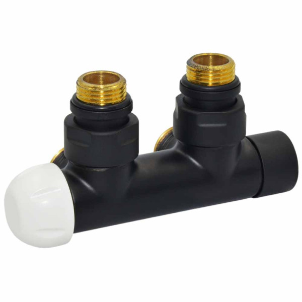 Вузол термостатичний TWIN THERMO BLACK MATTE кут. Ø1/2″ З x 3/4″ EK 50 мм ЛІВИЙ Carlo Poletti Srl