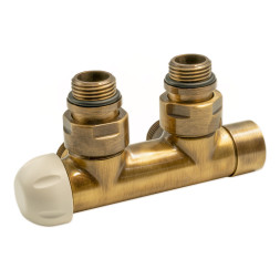 Узел термостатический TWIN THERMO BRUSH BRONZE угловой ЛЕВЫЙ Ø1/2″ С x 3/4″ EK 50 мм Carlo Poletti Srl