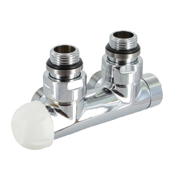 Вузел термостатичний TWIN THERMO ХРОМ кутовий ЛІВИЙ Ø1/2″ З x 3/4″ EK 50 мм Carlo Poletti Srl