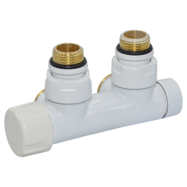 Вузел термостатичний TWIN THERMO БІЛИЙ кутовий ЛІВИЙ Ø1/2″ З x 3/4″ EK 50 мм Carlo Poletti Srl