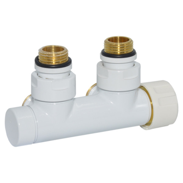 Вузел термостатичний TWIN THERMO БІЛИЙ кутовий ПРАВИЙ Ø1/2″ З x 3/4″ EK 50 мм Carlo Poletti Srl