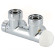 Вузел термостатичний TWIN F THERMO ХРОМ кутовий ПРАВИЙ Ø3/4″ F (пласке ущільнення) x 3/4″ EK 50 мм Carlo Poletti Srl