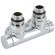 Вузел відсікаючий (одно/двотрубний) TWIN ХРОМ кутовий Ø1/2″ З x 3/4″ EK 50 мм Carlo Poletti Srl