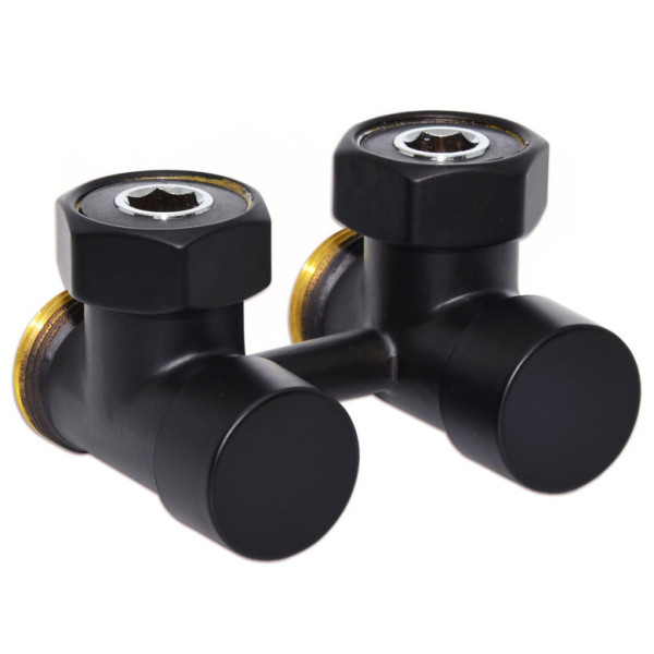 Кран нижнього підключення FIRST PIASTRE BLACK MATTE кутовий Ø3/4″ F x 3/4″ EK Carlo Poletti Srl