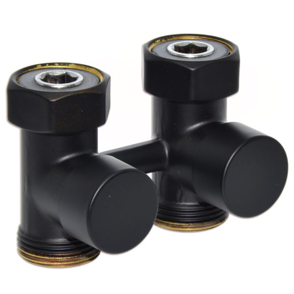 Кран нижнього підключення FIRST PIASTRE BLACK MATTE прямий Ø3/4″ F x 3/4″ EK Carlo Poletti Srl