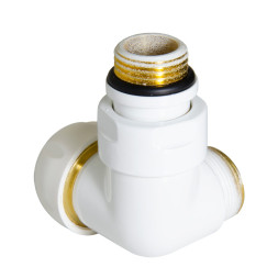 Термоклапан трьохосьовий БІЛИЙ Ø1/2″ х 24-19 DX (правий) CORNER-THERMO Carlo Poletti Srl