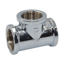 Тройник (хром) Ø3/4″ ВОВ FP Pattaroni