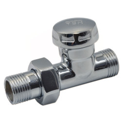 Кран радиаторный отсекающий хромированный Ø1/2″ х 1/2″ ЗЗ прямой TIEMME