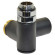 Кран радіаторний трьохосьовий BLACK MATTE Ø1/2″x3/4″ SX (лівий) COMBI CORNER (підкл. тену) Carlo Poletti Srl