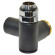Кран радіаторний трьохосьовий BLACK MATTE Ø1/2″x3/4″ SX (правий) COMBI CORNER (підкл. тену) Carlo Poletti Srl