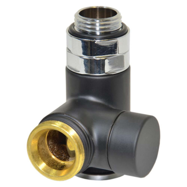 Кран відсікаючий трьохосьовий BLACK MATTE Ø1/2″x3/4″ DX (правий) COMBI CORNER (підкл. тену) Carlo Poletti Srl