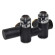 Вузел радіаторний BLACK MATTE Ø1/2″ x 3/4″ EK SX (лівий) TWIN COMBI (підкл. тену) 50 мм Carlo Poletti Srl