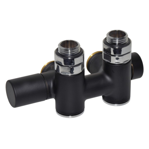 Вузел радіаторний BLACK MATTE Ø1/2″ x 3/4″ EK SX (лівий) TWIN COMBI (підкл. тену) 50 мм Carlo Poletti Srl