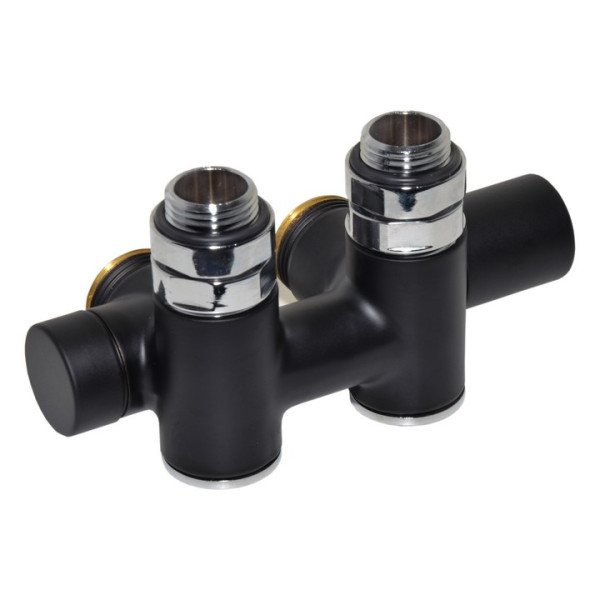 Вузел радіаторний BLACK MATTE Ø1/2″ x 3/4″ EK DX (правий) TWIN COMBI (підкл. тену) 50 мм Carlo Poletti Srl