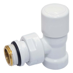 Кран відсікаючий кутовий БІЛИЙ корпус+штуцер Ø1/2″ FIRST Carlo Poletti Srl