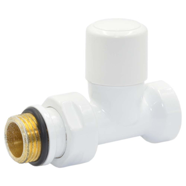 Кран відсікаючий прямий БІЛИЙ корпус+штуцер Ø1/2″ FIRST Carlo Poletti Srl