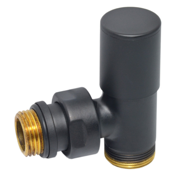 Кран радіаторний кутовий BLACK MATTE Ø1/2″ х 24-19 COMPACT Carlo Poletti Srl