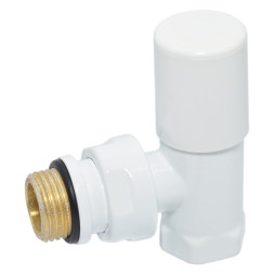 Кран радиаторный угловой БЕЛЫЙ Ø1/2″ COMPACT Carlo Poletti Srl