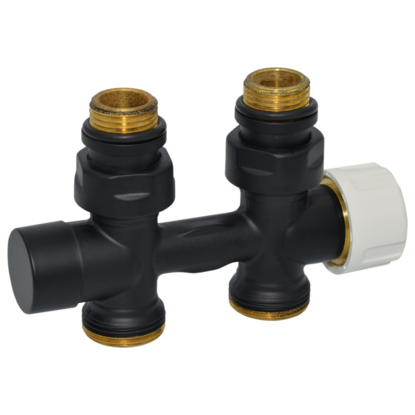 Вузол термостатичний FIRST PIASTRE BLACK MATTE прямий Ø1/2″ З x 3/4″ EK 50 мм Carlo Poletti Srl