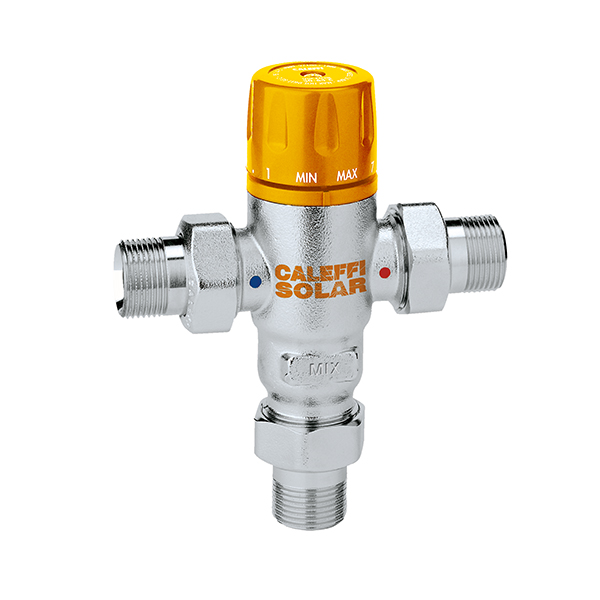 Термозмішувач зі зворотніми клапанами Ø3/4″ 30÷65°C Kv=2,6 m³/h Caleffi S.p.a Solar