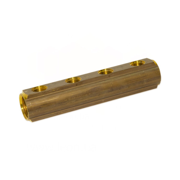 Колектор Ø1″ х 4 х 1/2″ ВР латунь з отвором для ПВ 3/8″ I=50 мм BIANCHI