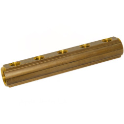 Коллектор Ø1″ х 5 х 1/2″ ВР латунь с отверстием для ПВ 3/8″ I=50 мм BIANCHI