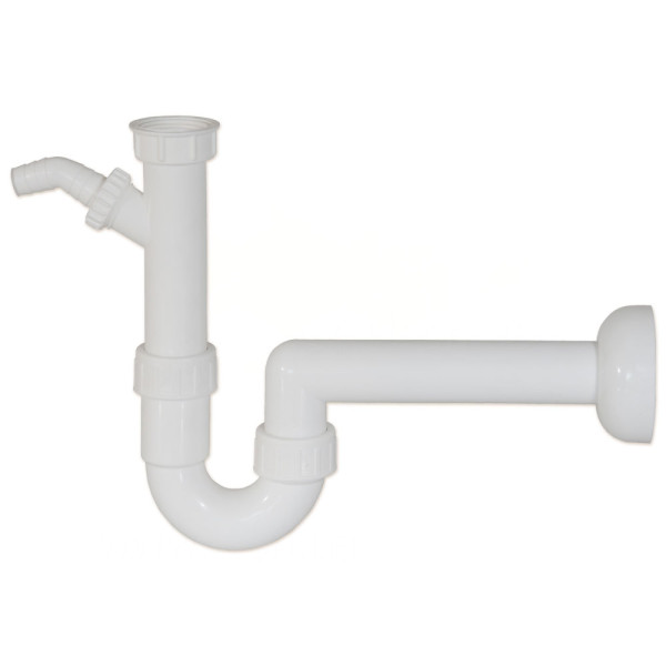 Сифон для мийки трубчатий Ø40 х 1 1/2″ з підлюченням ПМ без випуску Ghidini SpA