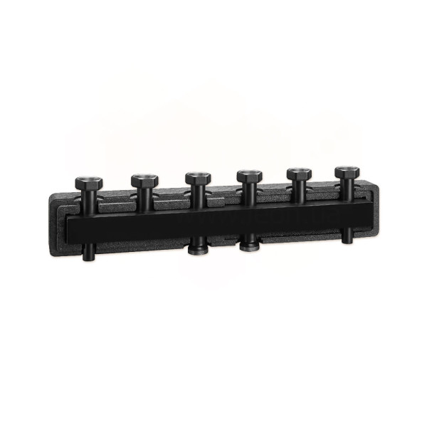 Сталевий колектор в ізоляціїї Ø1 1/2″ З x 1 1/2″ В (накидні гайки) 3 пари 125 мм 6 bar 5÷110°C Caleffi S.p.a.