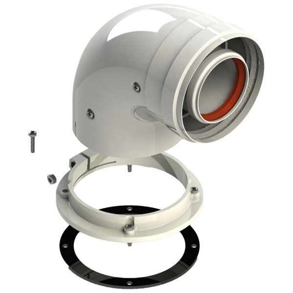 Коаксиальне коліно з фланцем для традиційних котлів Ø60/100 mm 90° GROPPALLI S.R.L.
