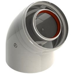 Коліно коаксиальне для традиційних котлів Ø60/100 mm - 45° GROPPALLI S.R.L.