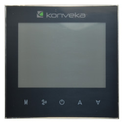 Термостат кімнатний Konveka BAC-1000EMLN-FAN 0-10V Fan, 5÷35 °C(± 0.5 °C), 24V, 50 ~ 60Гц, 1.5Вт, габарити:86x86x13.3мм, матеріал корпусу: вогнестійкий пластик, Black