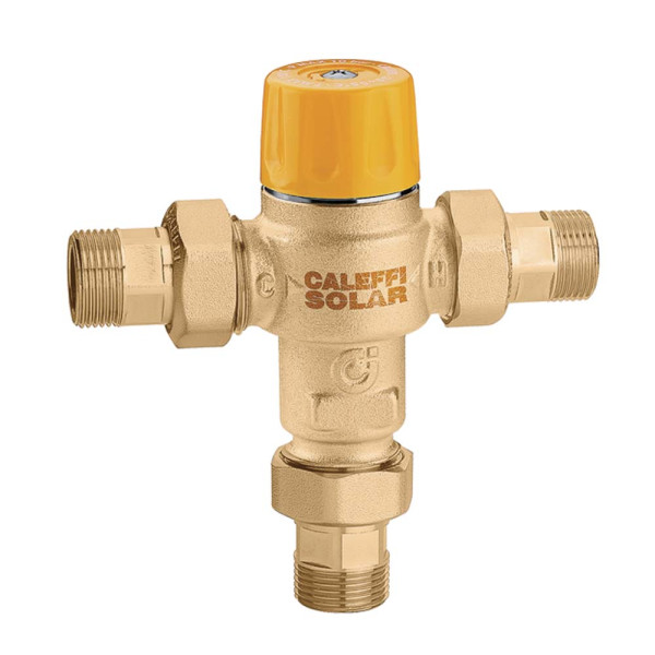 Термозмішувач (зворотні клапани/фільтр/протиопік) Ø1/2″ 35÷55°C Kv=1,5 m³/h 10 bar Caleffi S.p.a Solar