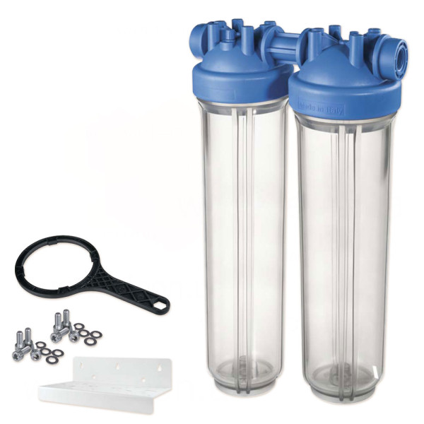 Фільтр-колба DP BIG DUO TS (прозора) Ø1″ IN (пластик) 20″ 45°C 8,3 bar KIT Atlas Filtri s.r.l.