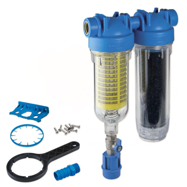 Фільтр HYDRA RAINMASTER DUO Ø3/4″ (латунь) + картриджи RAH, LA 45°C 8 bar KIT Atlas Filtri s.r.l.