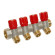 Колектор з вентилями Ø3/4″ х 4 х 1/2″ЗР хром (red/червоний) I=36 мм BIANCHI