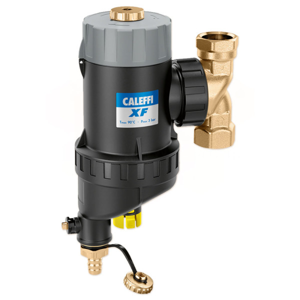 Фільтр напівавтоматичний самоочисний CALEFFI XF® Ø1 1/4″ універсальний з магнітом (композит) 3,0 bar 0–90°C 15 μm Caleffi S.p.a