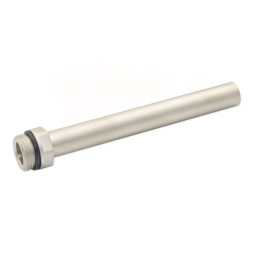 Трубка для під`єднання сантехприладів Ø1/2″ x Ø15 L=140 мм SATIN NICKEL Carlo Poletti Srl